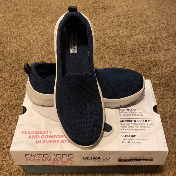 Skechers Go Walk Flex Navy size 7 - Picture 2 of 6